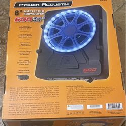 Power Acoustik 8” 600W Amplified Subwoofer – Brand New in Box