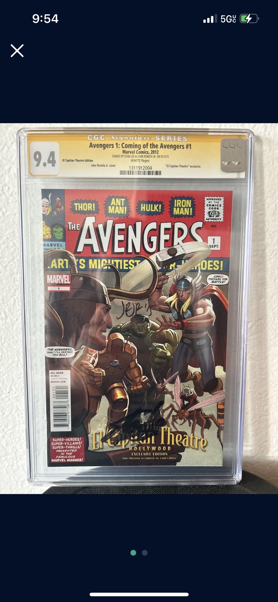 Avengers 1 Hollywood edition * Stan Lee & John Romita Jr Sigs