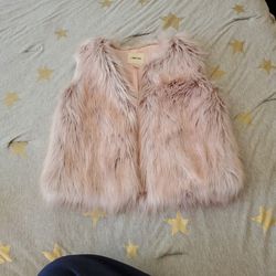 Girls Pink Fur Vest