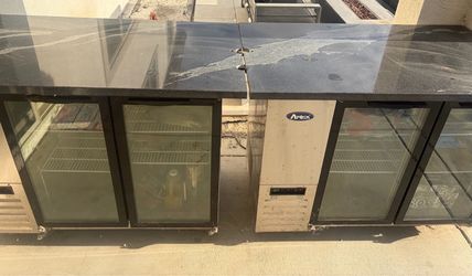 Bar fridge with granite slab