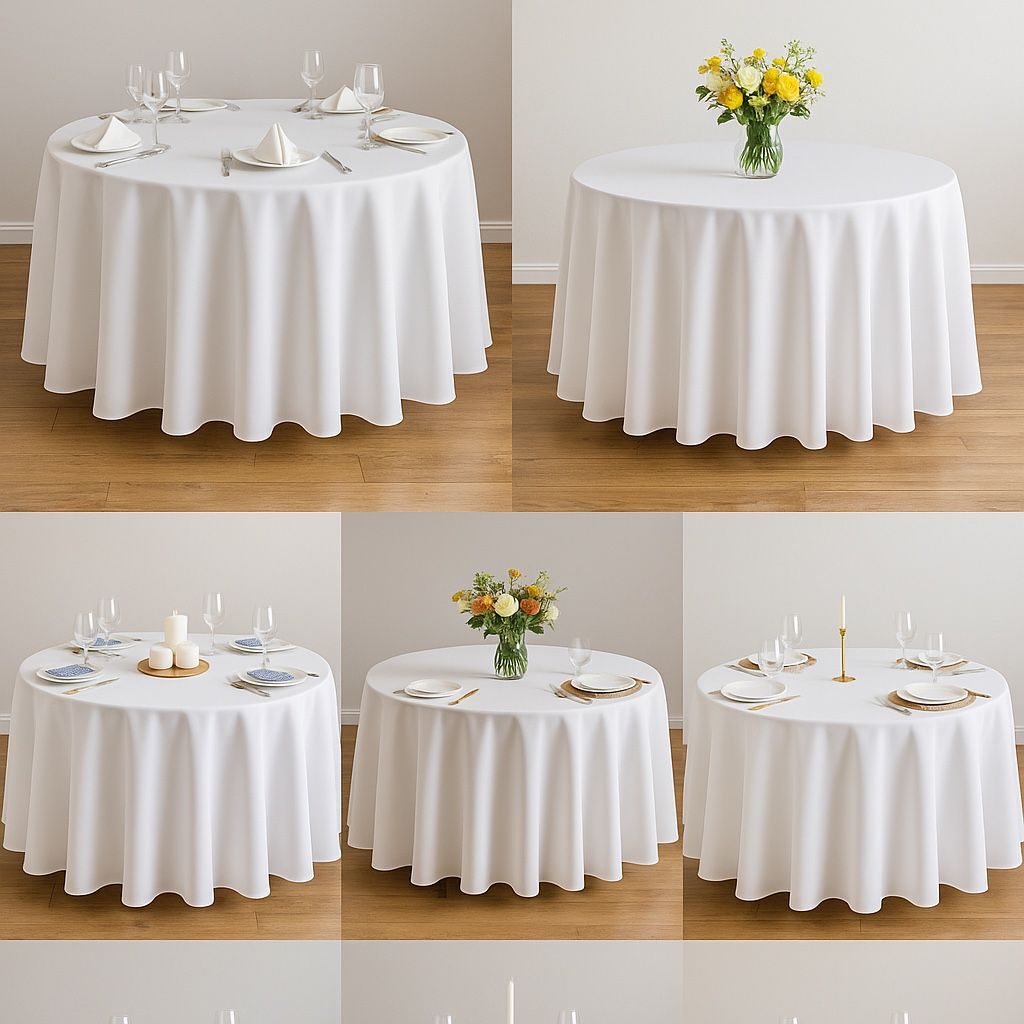 OfferUp Listing — White Round Tablecloths (132”) – $10 Each