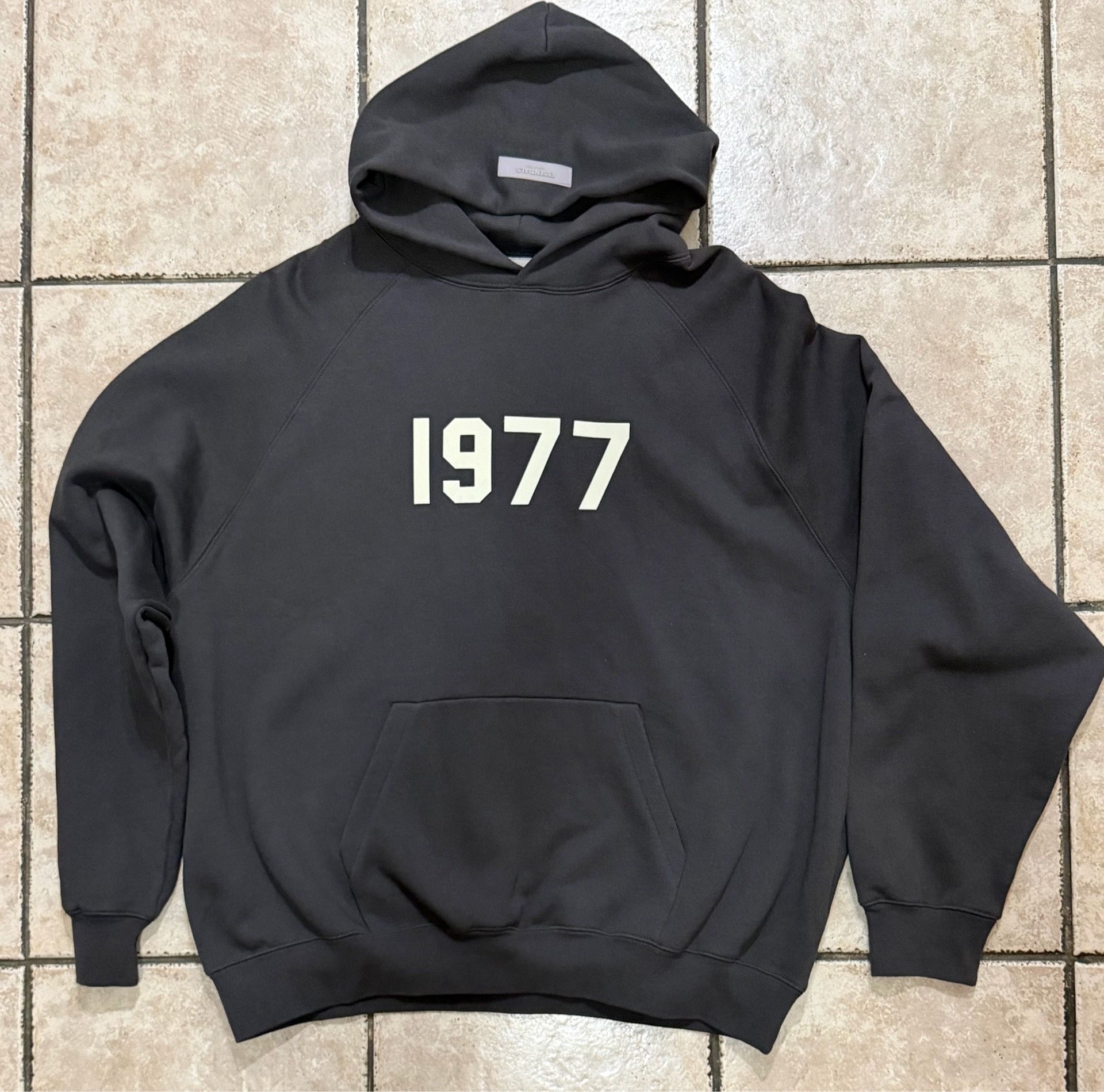 Essentials Fear of God 1977 Hoodie Dark Gray Size XL