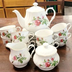 Victorian Rose Tea Set For 8