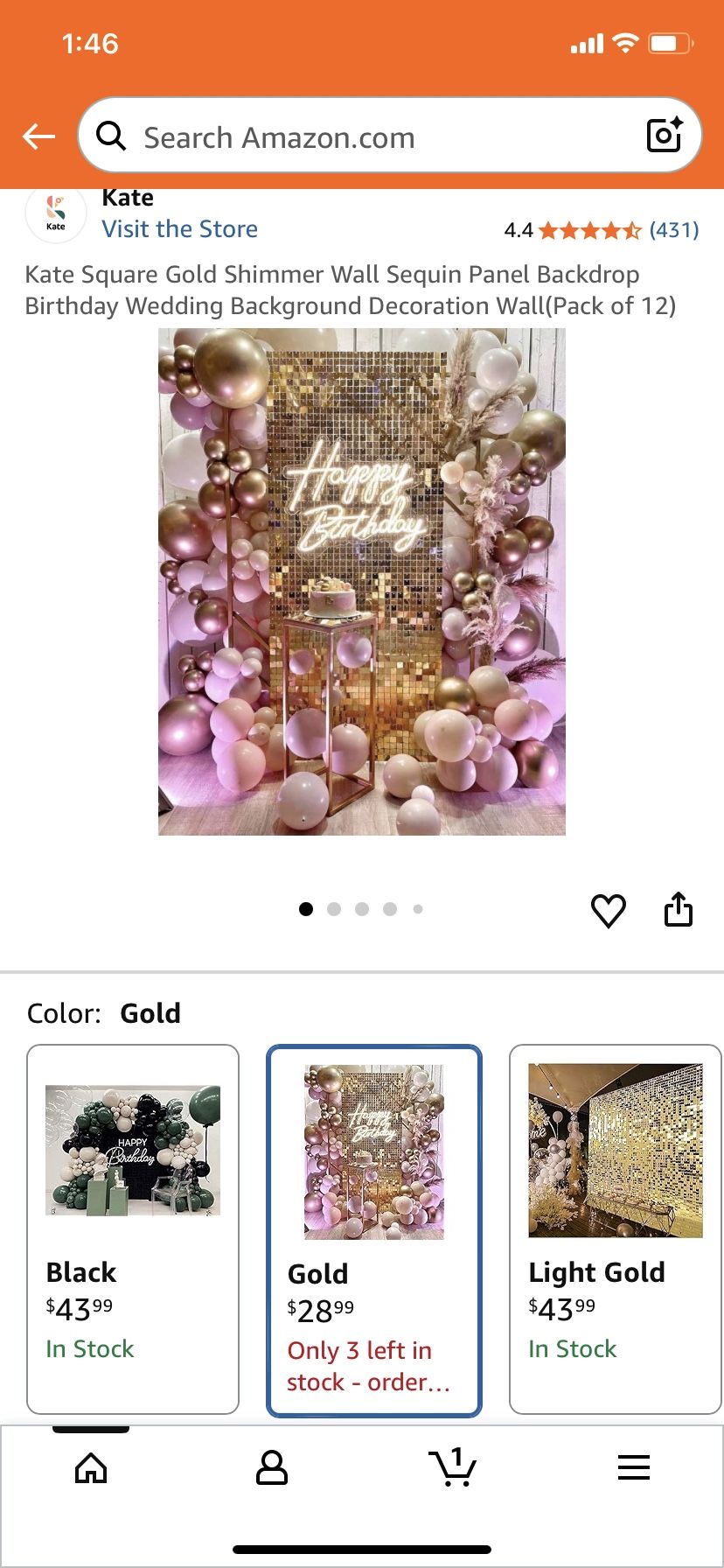 Shimer Wall Gold 12pc For Parttys Events New $28