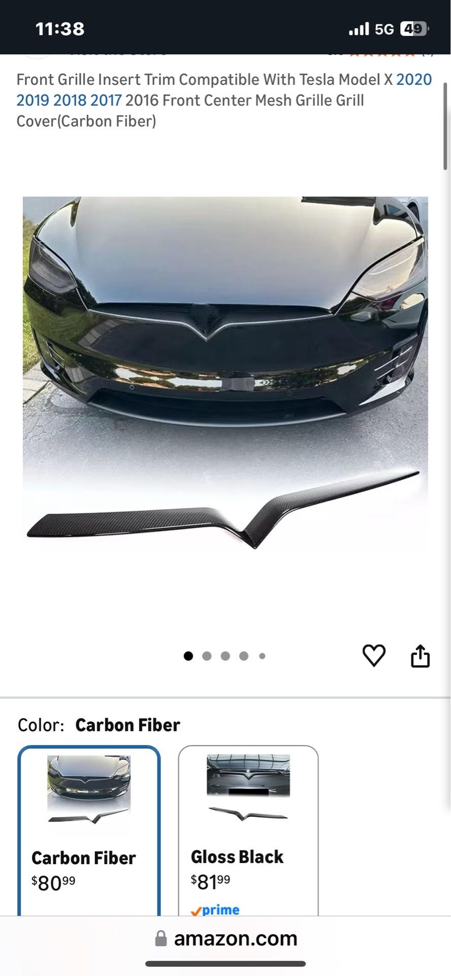 Tesla model X 2016 - 2020 front grill