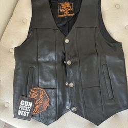 Men's Genuine, Leather Riding Vest Brand New With Tags
