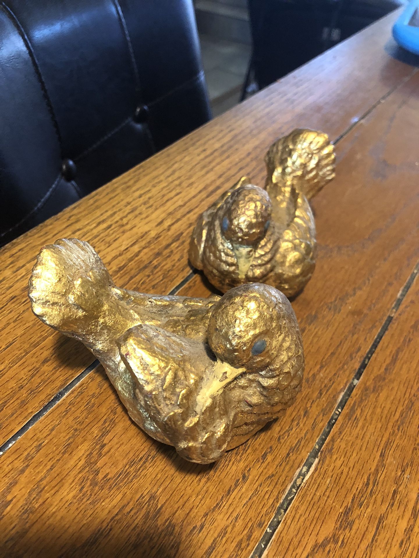 Vintage Mid Century Gold Doves 