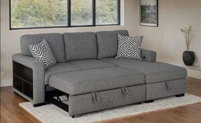 Brand New Grey Sectional Sofa Storage Sleeper