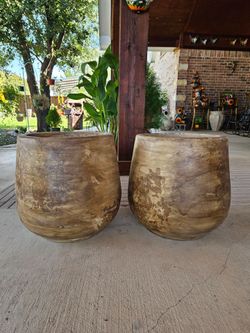 Rustic Clay Pots, Planters, Plants. Pottery, Talavera $80 cada una