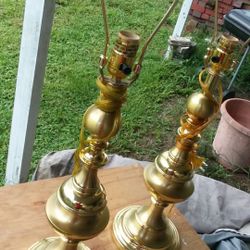 Lamps like new solid brass