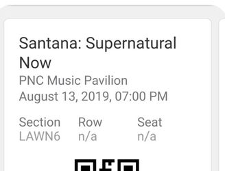 2 Santana lawn tickets