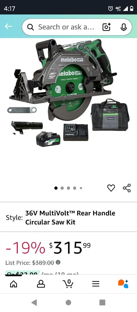 Metabo Hpt 36 V Circular Saw