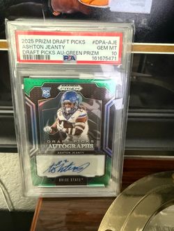 Ashton Jeanty Green AU Prizm Draft Picks Auto