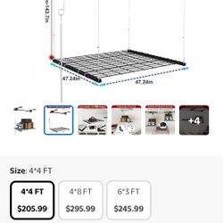 Storage Rack Garage 4x4 Adjustable Pulley System