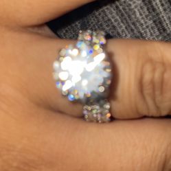 5 Carat Dual Pavé Diamond Ring | Passes Diamond Tester 