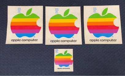 Vintage Apple Logo  4 stickers
