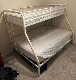 Metal Bunk Bed Frame with Top Mattress