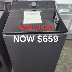 5.5 cu. ft. SMART Top Load Washer in
Matte Black with Impeller Easy Unload
and TurboWash3D Technology