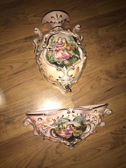 Gorgeous French antique decorative water fountain made of porcelain