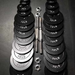 DUMBBELLS BARS AND WEIGHTS 
