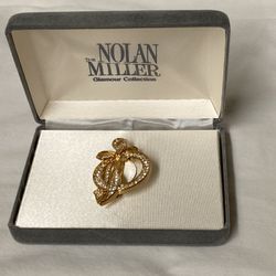 Nolan Miller Crystal Pave Bow Brooch - Vintage