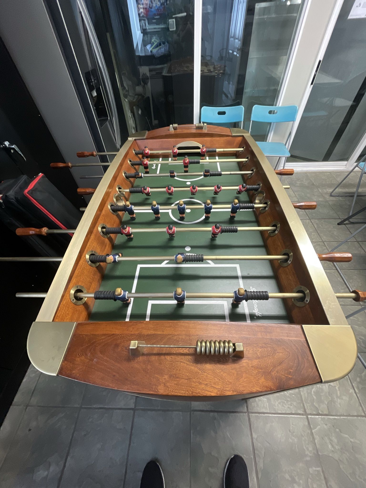 Classic Foosball With Brass Finish