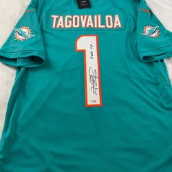 Miami Dolphins Tagovailoa Signed Jersey With Fanatics COA Brand New WT