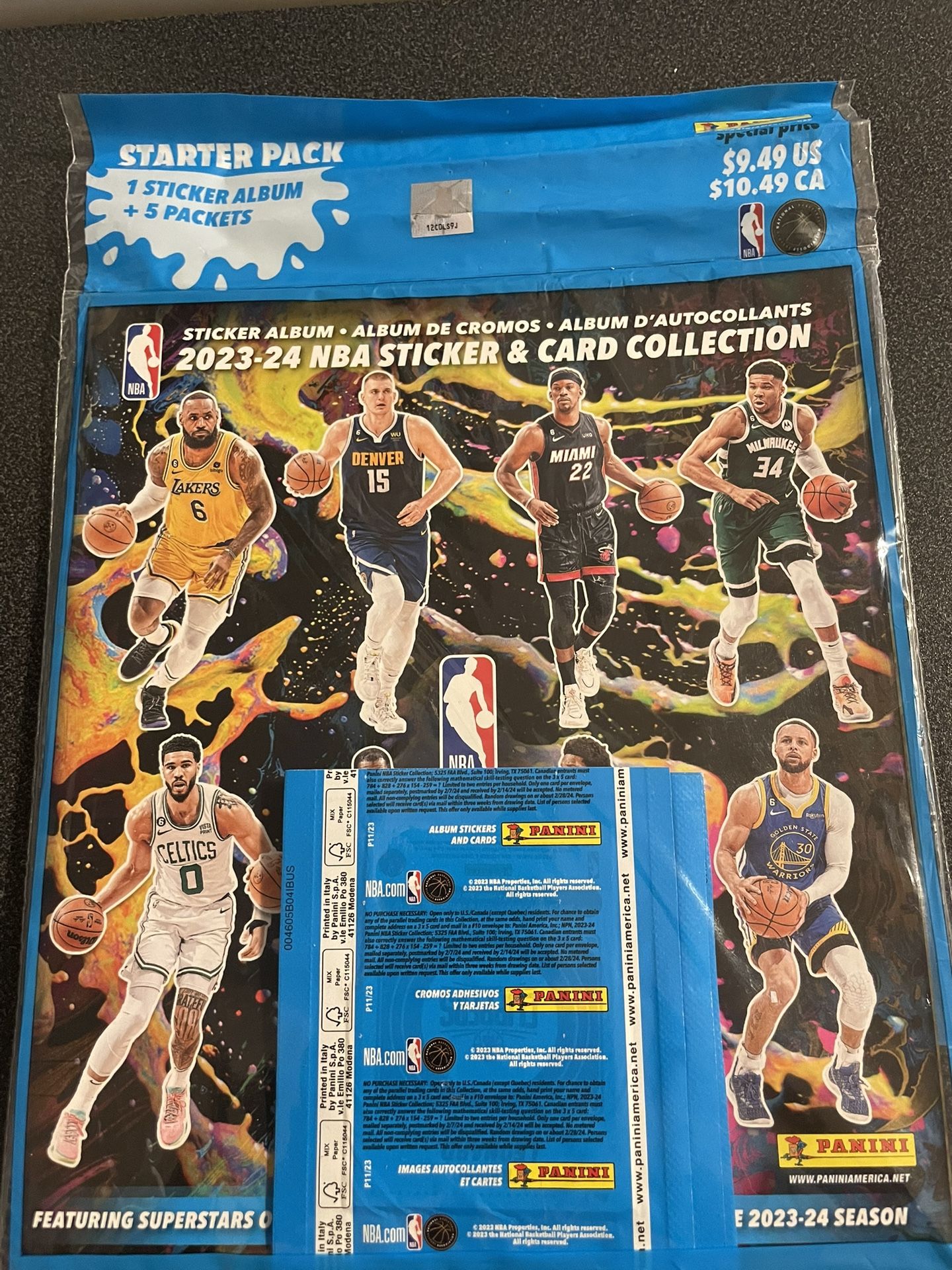 PANINI NBA STICKER & CARD COLLECTION 2023-24 STARTER PACK NEW