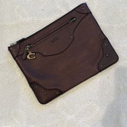 Coach Leather Large Clutch Bag 