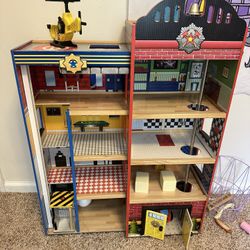 Vintage Wooden Firehouse Hospital Playhouse 
