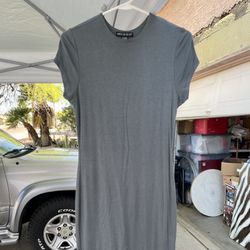 Blue Grey Double Layer Body Fitted Dress