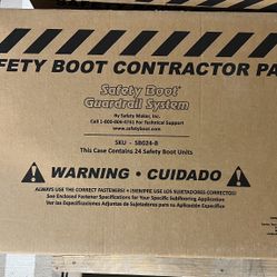 Safety Boot Yellow OSHA Compliant Guardrail Base with Toeboard Slots (Case of24)
