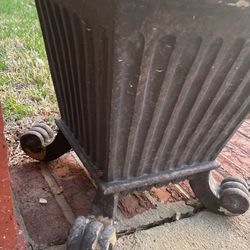 Rustic Planter With Claw Feet & With Palm Plant 