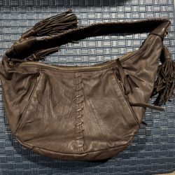Kenneth Cole Brown Leather Fringe Purse