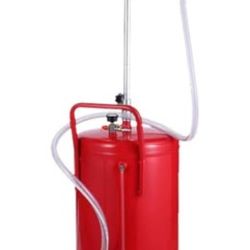 20 Gallon Portable Waste Oil Drain Tank Air Operated Drainage Adjustable Funnel Height with Wheel, Red

