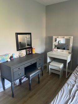 Two Beautiful Wooden Vanity Desks