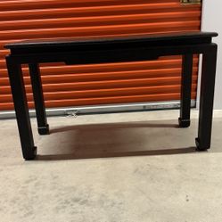 Mid century Oriental Asian Dark Brown Lacker Console table