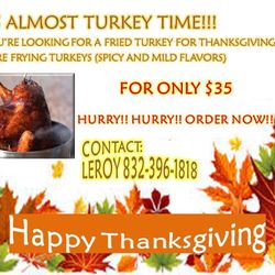 Fried or smoked Turkeys