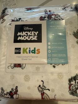 MICKY MOUSY HEAVY WEIGHT FLANNEL SHEET SET TWIN SIZE