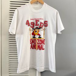 Vintage 80’s San Francisco 49ers End Zone Animal NFL T-Shirt