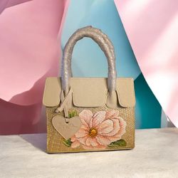 PHILIPPINES HANDICRAFT BAYONG KULTURA HANDPAINTED FLORAL WOVEN