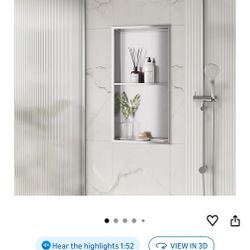 Neodrain No Tile Shower Niche, Stainless Steel Wall Niche 13.1"X25.1"(Inner Size 12"X24"), Two-Tier Bathroom Shelf Waterproof Cubby, NO Tile Needed Re