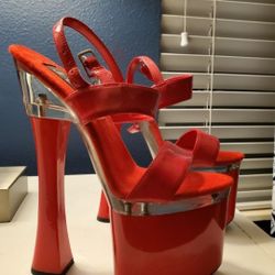 Beautiful 7 1/2 inch Red High Heel Sandals. These Were never worn BRAND NEW sandals. Size 5