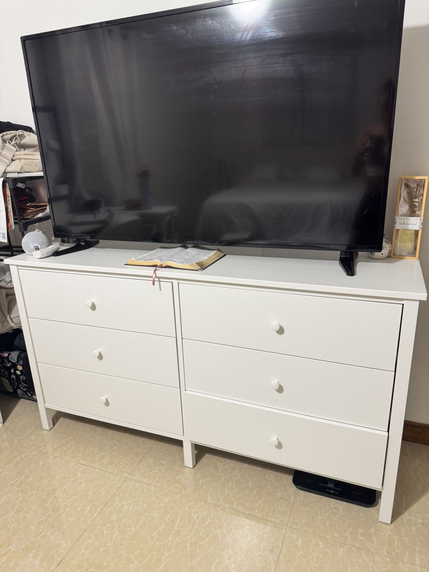 White DRESSER 6 Drawers 