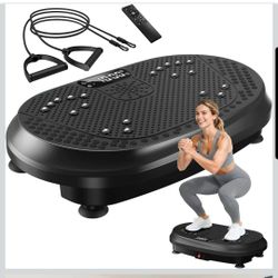 Vibration Plate Exercise Machine with Bluetooth & Resistance Bands Home Gym