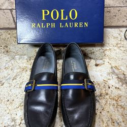 Men’s Polo Black Leather Driver/ Loafers 
