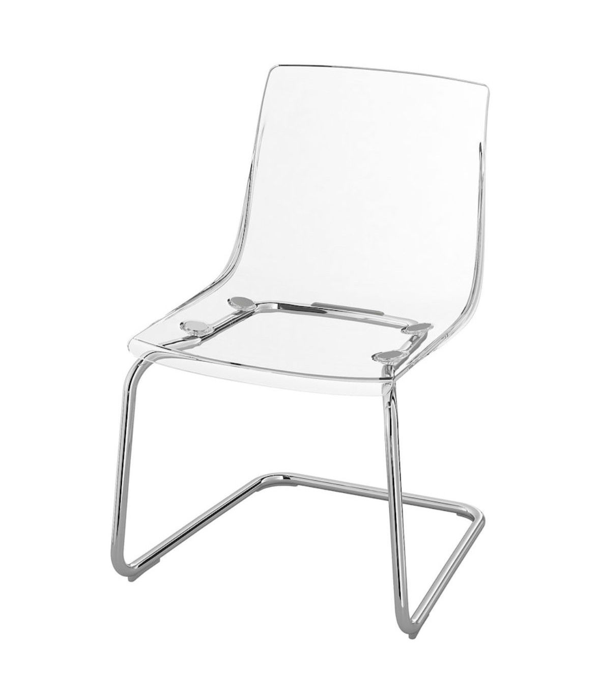 Clear Plastic Chair with Chrome Frame
