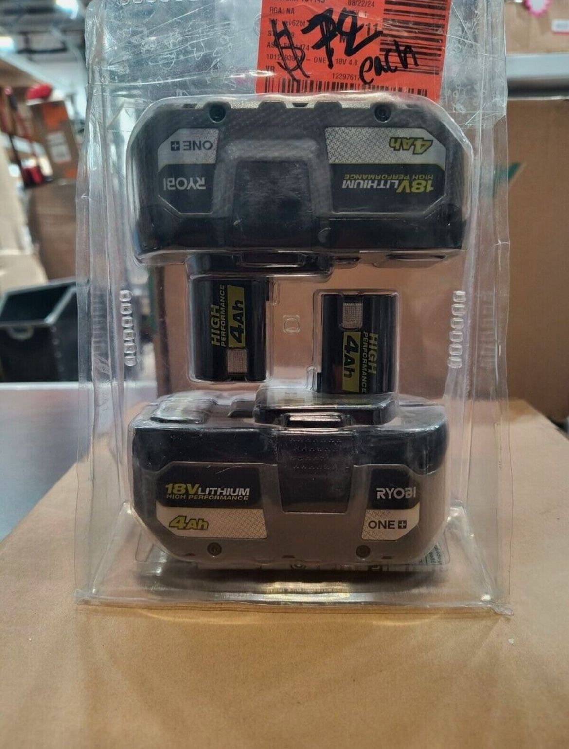 Ryobi ONE+ PBP004 18V Lithium-Ion 4.0 Ah Battery - 2pk