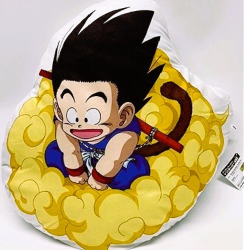 Dragon Ball Mecha Mofugutto Kids Goku on Flying Nimbus Plush Cushion