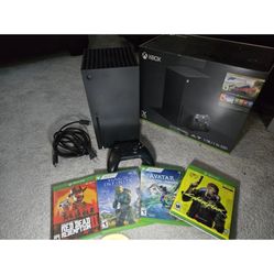 Used Microsoft XBOX SERIES X 4K 1TB SSD Black Gaming Console, Controller 4 Games